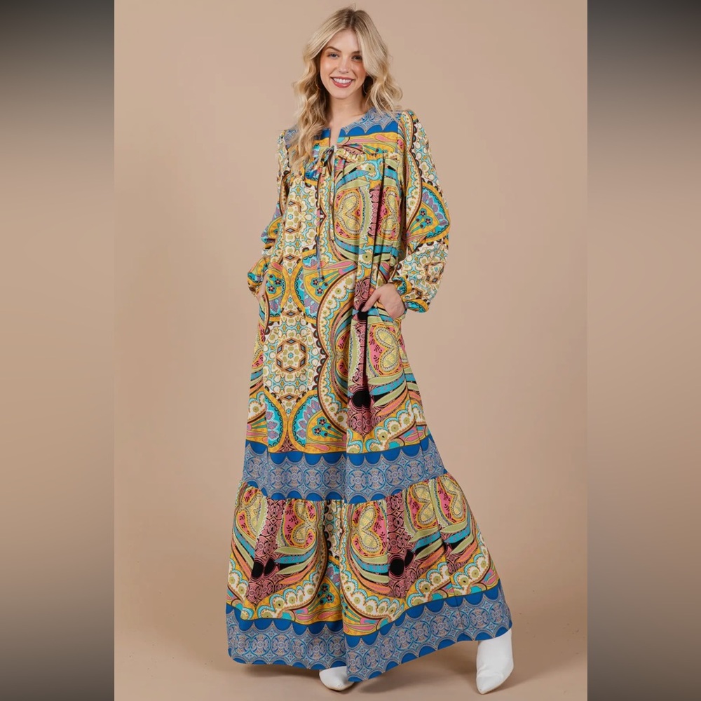 Bohemian Paisley Maxi Dress - Picture 3 of 6